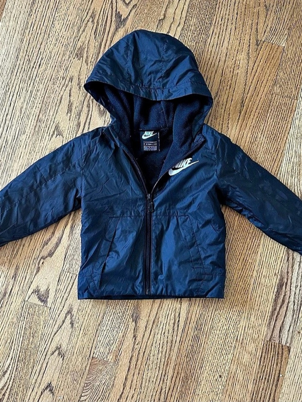Nike Toddler Fleece Lined Windbreaker Jacket Blue Size 3T